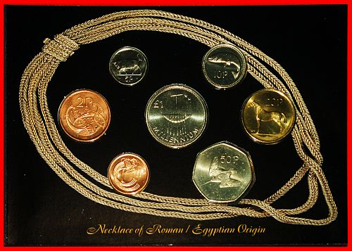 ⰆMILLENNIUM GOLD SHIP:IRELAND★1-2-5-10-20-50 PENCE 1 POUND 2000 BU SET JUST PUBLISHED