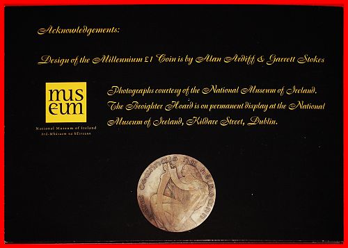 ⰆMILLENNIUM GOLD SHIP:IRELAND★1-2-5-10-20-50 PENCE 1 POUND 2000 BU SET JUST PUBLISHED