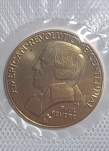 1975 American Revolution Bicentennial Paul Revere Medal & First Day Cover Stamps