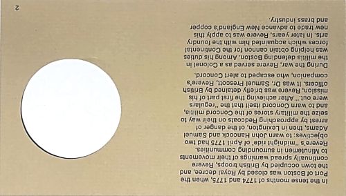 1975 American Revolution Bicentennial Paul Revere Medal & First Day Cover Stamps