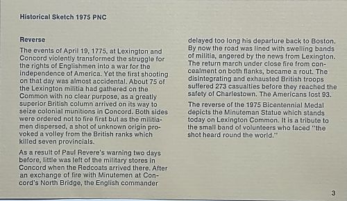 1975 American Revolution Bicentennial Paul Revere Medal & First Day Cover Stamps