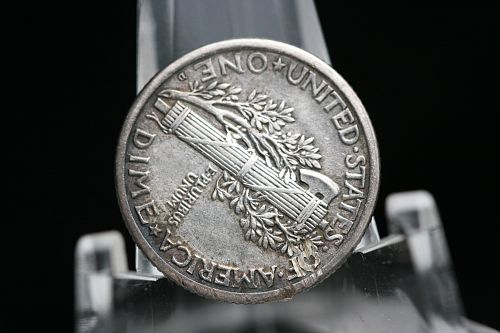 1917 D Mercury Dime TONED