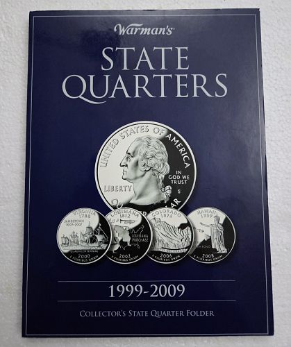 Complete 58 Coin "State Quarter Set" in Warman's folder, Uncirculated 1999-2009