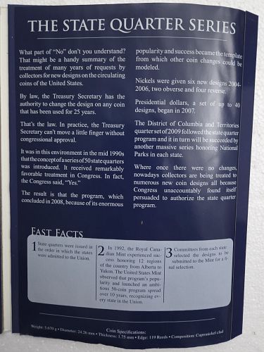 Complete 58 Coin "State Quarter Set" in Warman's folder, Uncirculated 1999-2009