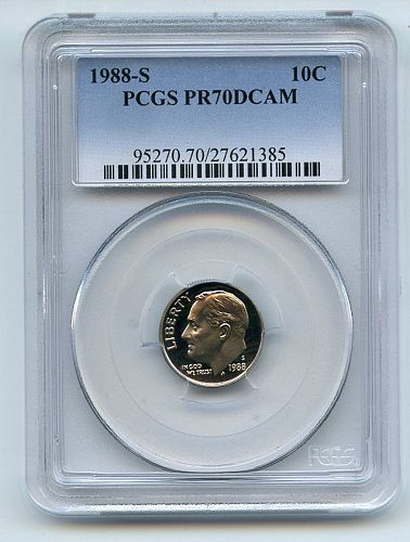 1988  S  PROOF ROOSEVELT DIME  -- PF 70