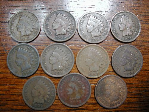 1898-1908 Indian Head Penny collection  NICE
