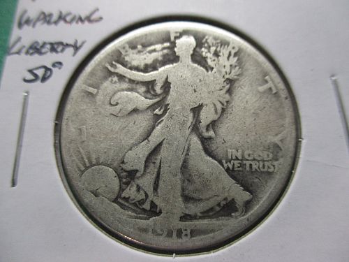(稀少年号)アメリカ　ウォーキング リバティ 50セント銀貨　1918 S 1918 S Walking Liberty Half Dollar Coin Value, Prices & Info | USA
