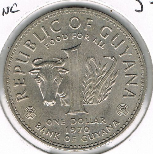 1 Dollar, FAO, Guyana, 1970