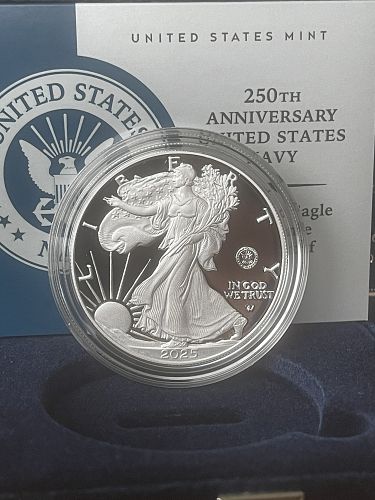 2025-S American Silver Eagle .999% Silver Proof &bull; US Navy 250th Anniversary Proof