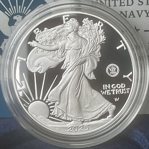 2025-S American Silver Eagle .999% Silver Proof &bull; US Navy 250th Anniversary Proof