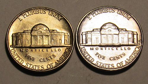 1962 P&D Jefferson Nickels, BU