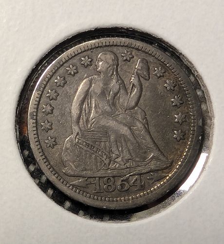 1854 seated liberty dime- with arrows