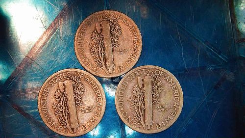 1919 P, D, S (3 Mercury Dimes)