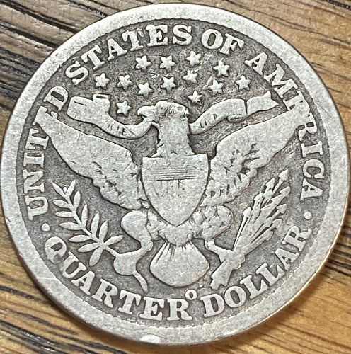 1897O barber quarter dollar in GOOD condition