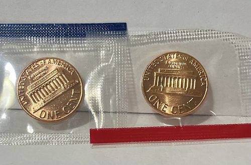 1984 P and D Lincoln cents in orig US Mint cello