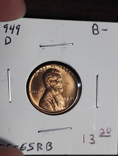 1949-D LINCOLN WHEAT CENT MS-65 RED / BROWN