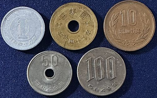 Japan - 1974 (Showa year 49) - 100, 50, 10, 5 and 1 Yen [#1]
