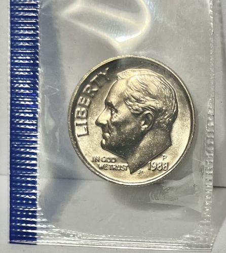 1988 P Roosevelt dime in orig US Mint cello