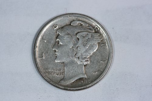 1918 d Mercury Dime VF35+++