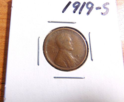 1919 S Lincoln Wheat Cent Small Cents