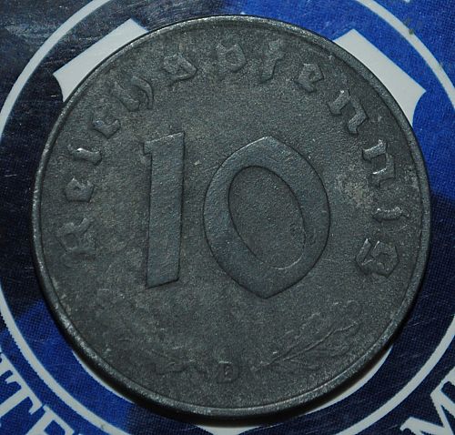 German 10 Pfennig 1944 D
