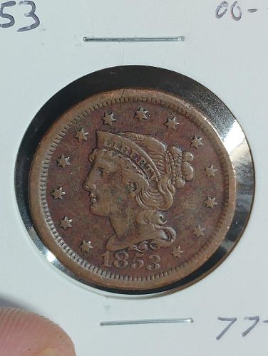 1853 LARGE CENT XF-40