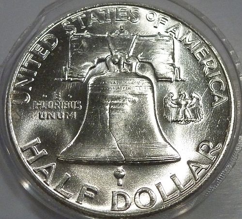 1963-D Gem Brilliant Uncirculated Franklin Half Dollar W-Full Bell Lines ( 65-G)