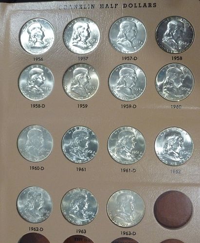 GEM BU UNCIRCULATED FRANKLIN HLF SET. # 1018