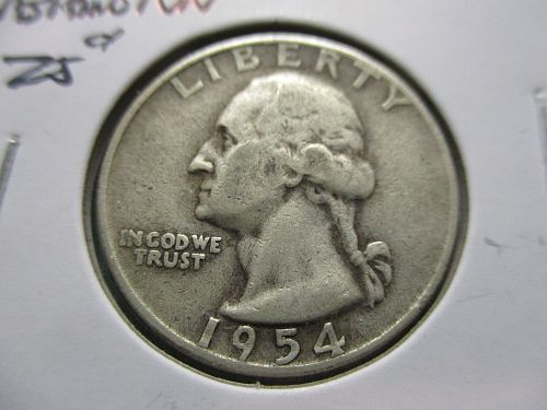 1954-D  F15 Washington Quarter.  Item: 25 W54D-21.