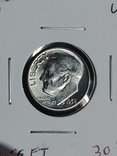 1958-D ROOSEVELT DIMES MS-66 FT