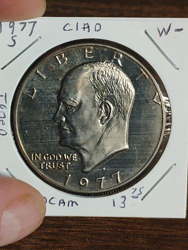 1977-S EISENHOWER DOLLAR PF-67 DCAM CLAD, TONED