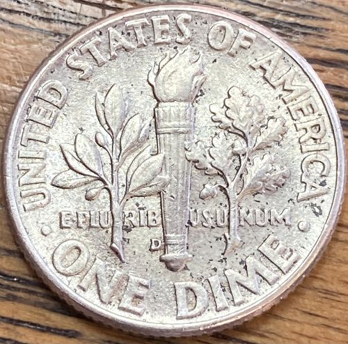 1960D Roosevelt dime in ALMOST UNCIRCULATED condition