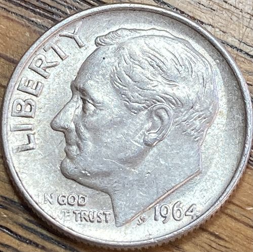 1964 Roosevelt dime in ALMOST UNCIRCULATED condition
