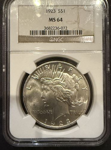 1923 Peace Silver Dollar MS64, NGC (11708)