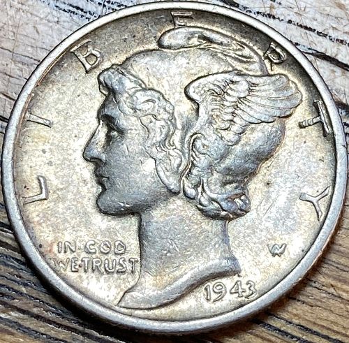 1943D mercury dime in EXTREMELY FINE condition
