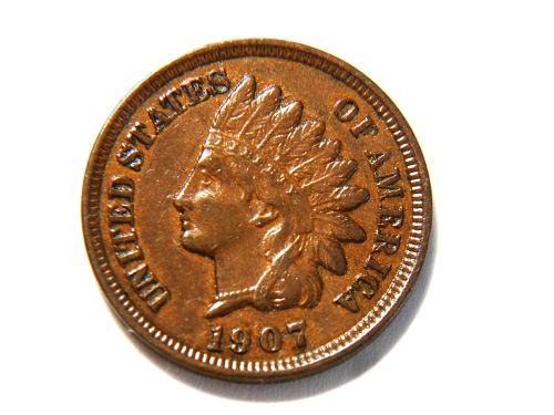 1907 Indian Head Cent with *3 1/2 Diamonds*