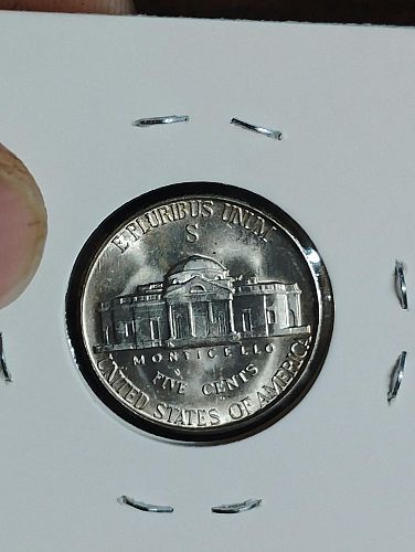 1942-S JEFFERSON NICKEL MS-66 DIE CRACKS ON HEAD AND SHOULDER ON OBVERSE 35 % SILVER