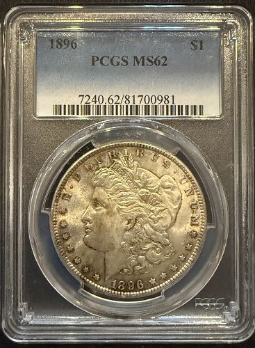 1896 Morgan Silver Dollar, MS62 PCGS (11888)