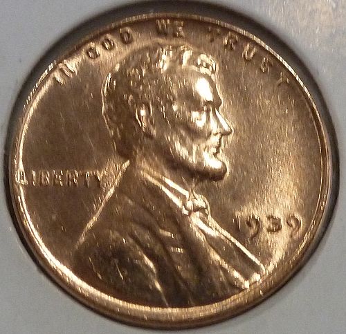 1939-P Gem BU RED Uncirculated  Lincoln Wheat Cent (450-07)