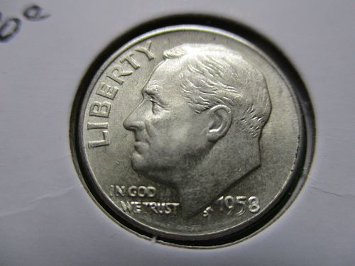 1958-D  Roosevelt Dime.  Item: 10 R58D-05.
