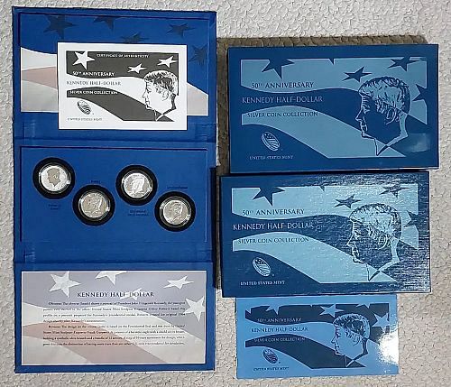 2014 S    SILVER PROOF  KENNEDY HALF DOLLAR ANNIVERSARY SET
