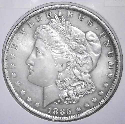 1885 O  RAW MORGAN SILVER DOLLAR AU58