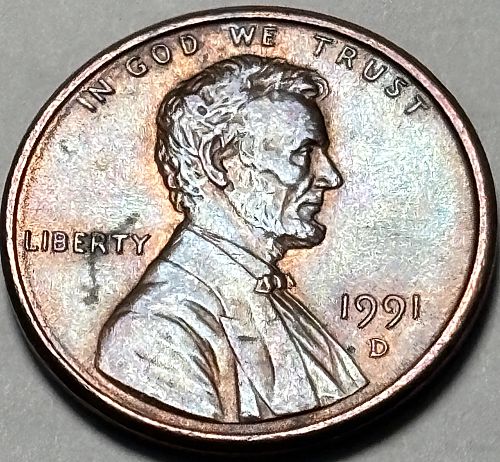 1991 D Lincoln Memorial Cent Small Cents