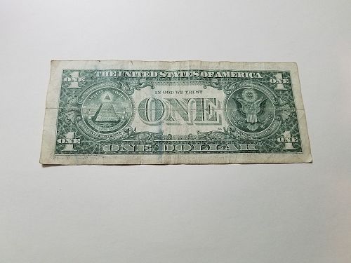 2013 $1 Federal Reserve Note One Dollar Fancy Serial Number 4 of a Kind D84055455D