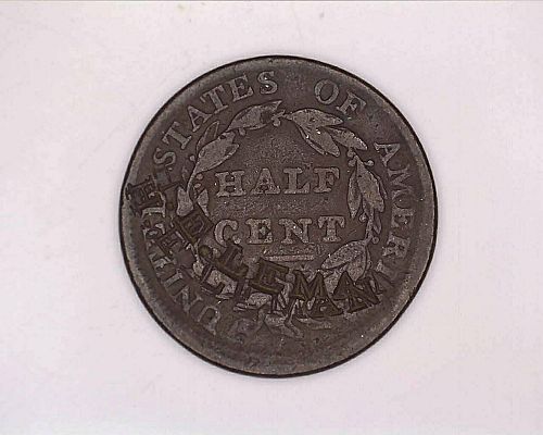 1809 P Classic Head Half Cent: Normal Date - VG and stamped