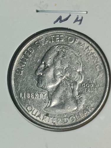 2000-? WASHINGTON QUARTER ALMOST UNCIRCULATED.STRUCK THROUGH GREASE OBVERSE & REVERSE