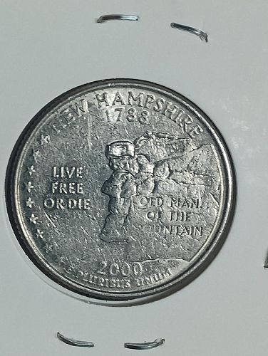 2000-? WASHINGTON QUARTER ALMOST UNCIRCULATED.STRUCK THROUGH GREASE OBVERSE & REVERSE