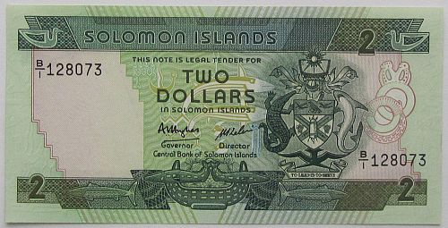 Solomon Islands 1986 2 Dollars KM#13a Uncirculated Condition World Banknote