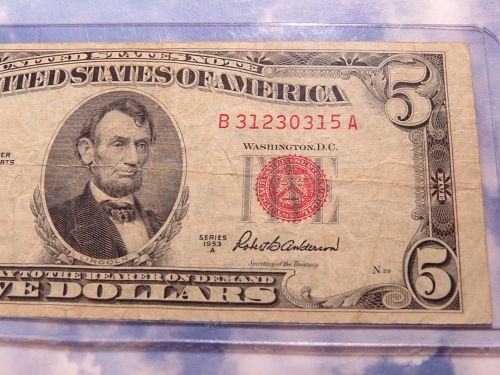 1953 A  $5 UNITED STATES NOTE - RED SEAL - LOTJ483