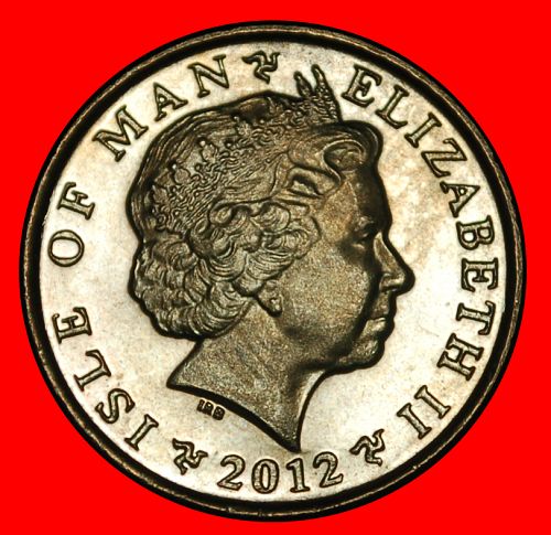 Ⰿ GREAT BRITAIN (2004-2016): ISLE OF MAN★5 PENCE 2012AA TOWER ELIZABETH II (1953-2022